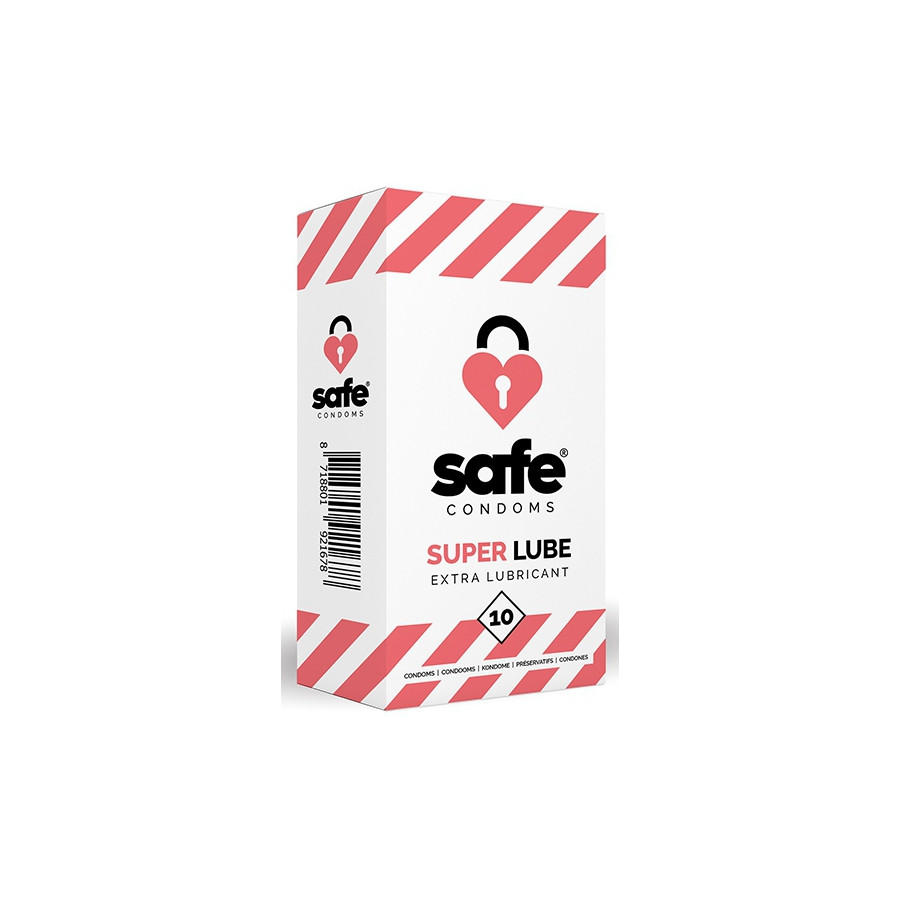Préservatifs lubrifiés SUPER LUBE Safe x10 Préservatifs lubrifiés SUPER LUBE Safe x10