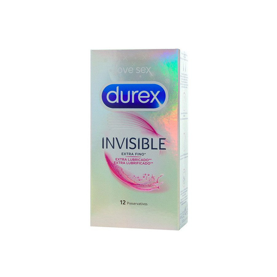 Préservatifs fins lubrifiés Invisible Durex x12