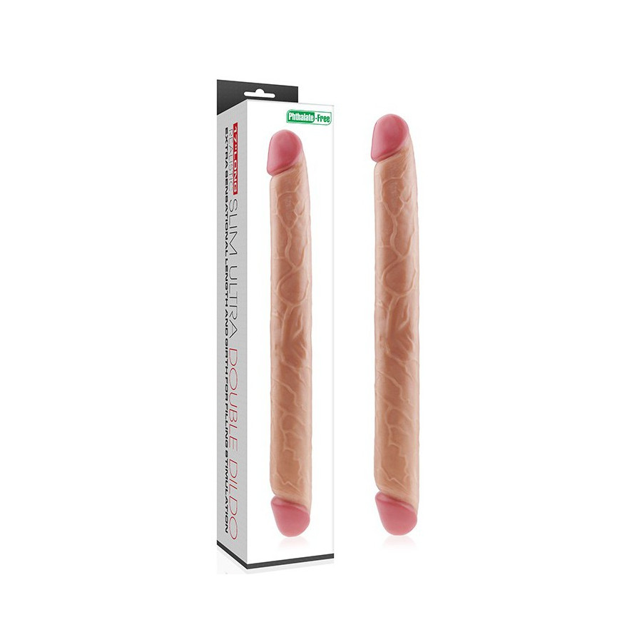 Double Dildo Realistic Slim 44 x 4.5cm