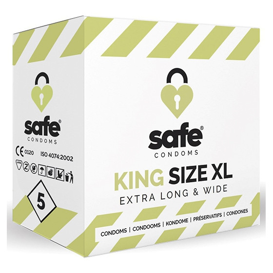 Préservatifs XXL en latex King Size XL SAFE x5