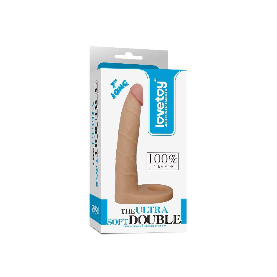 Double gode Cockring - 15.5 x 2.9 cm Flesh