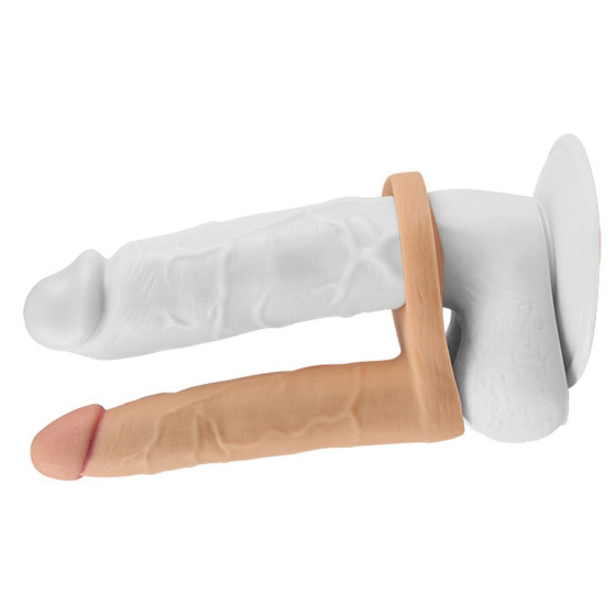 Double gode Cockring - 14 x 2.8 cm Flesh
