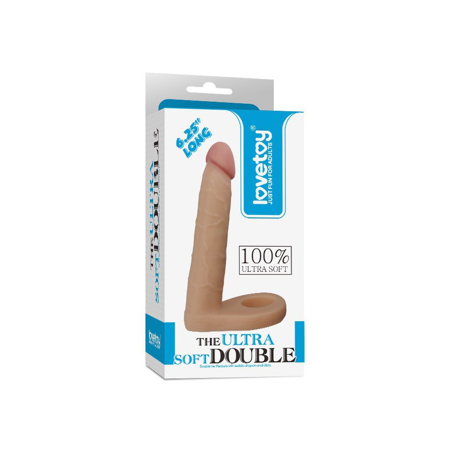 Double gode Cockring - 14 x 2.8 cm Flesh