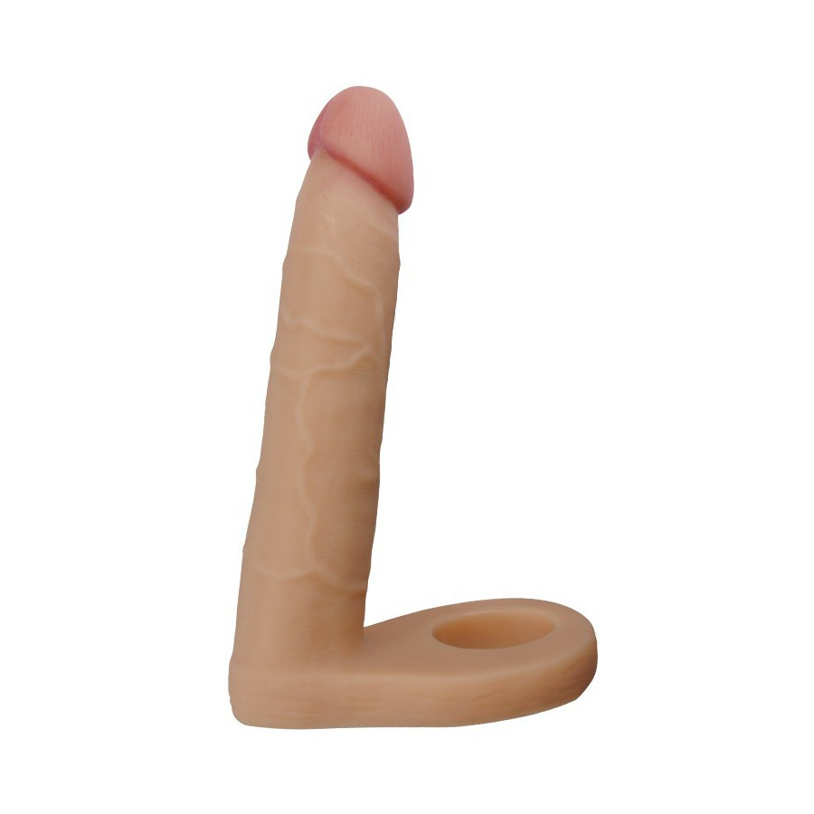 Double gode Cockring - 14 x 2.8 cm Flesh