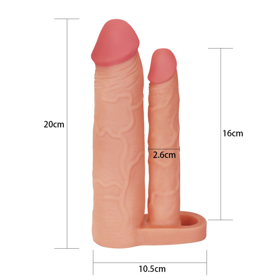 Gaine de pénis Double Penis 18 x 4 cm