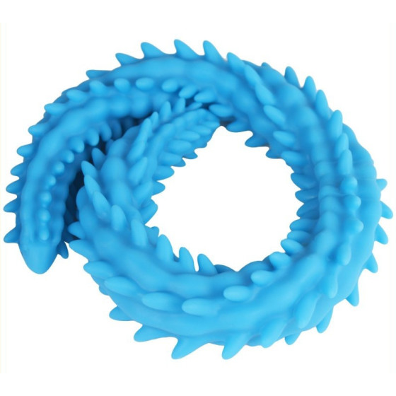 Double Gode Scolop L 60 x 5cm Bleu