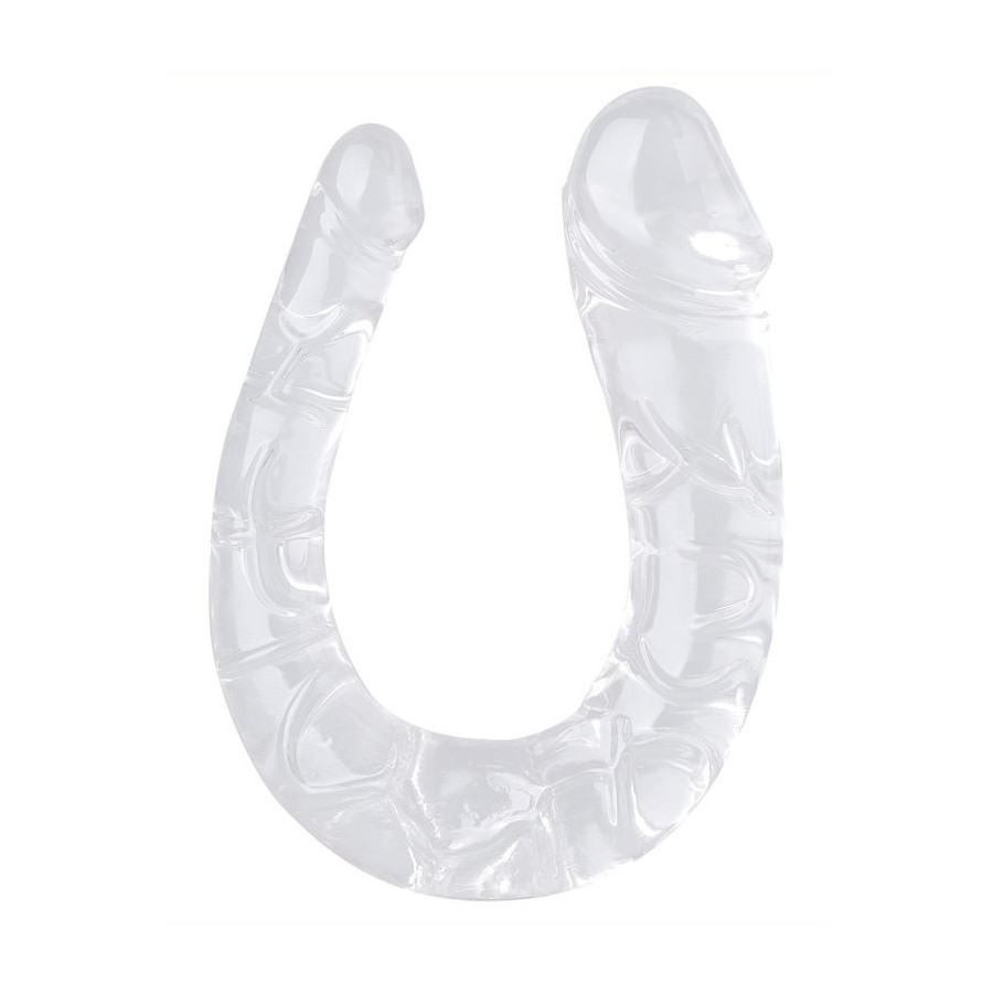 Double Gode transparent U Jelly M 15 x 4cm