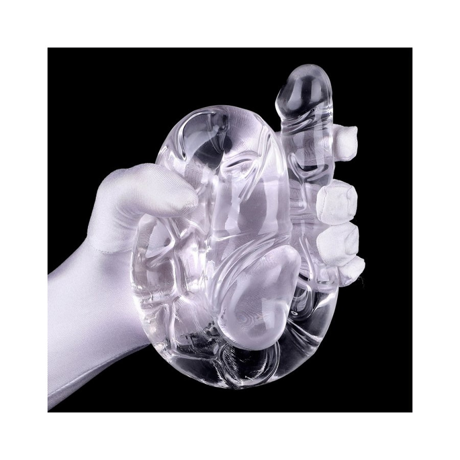 Double Gode Transparent U Jelly XL 19 x 5cm