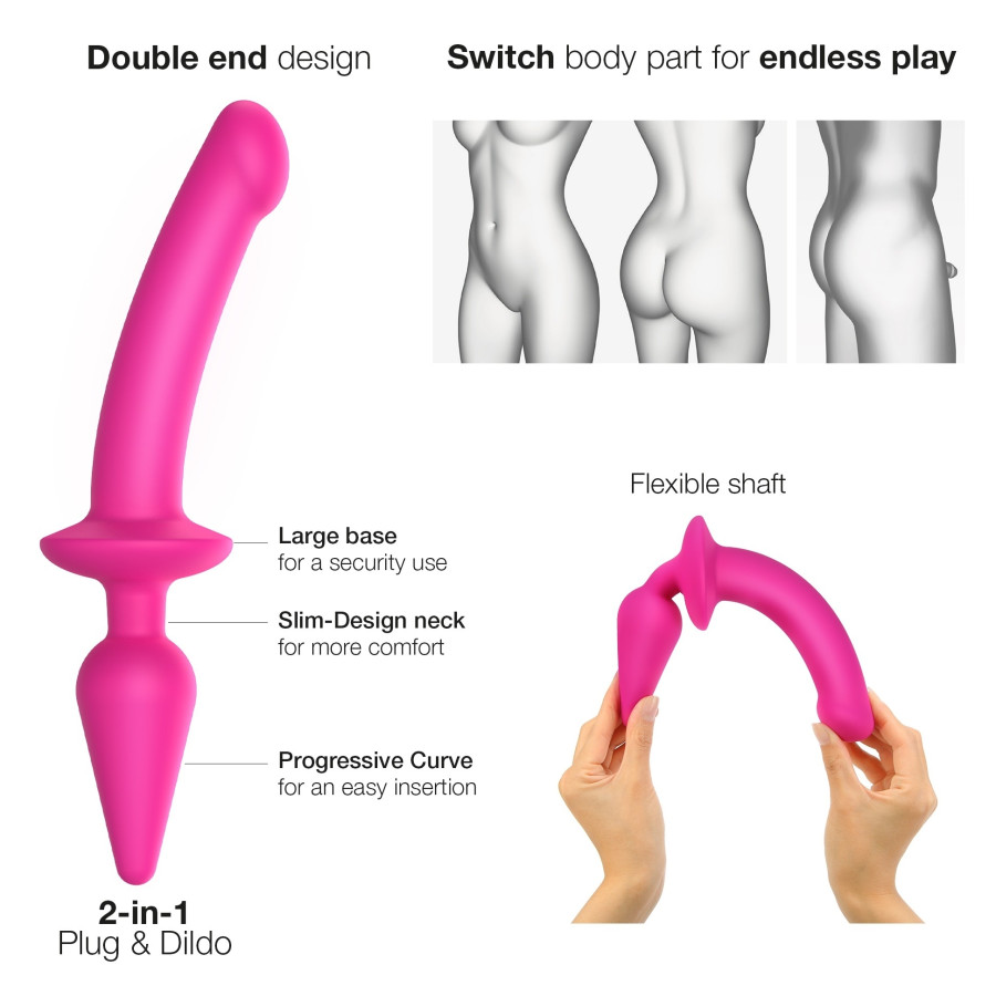 Plug Dildo Switch Strap-On-Me S 13 x 2.8cm Rose