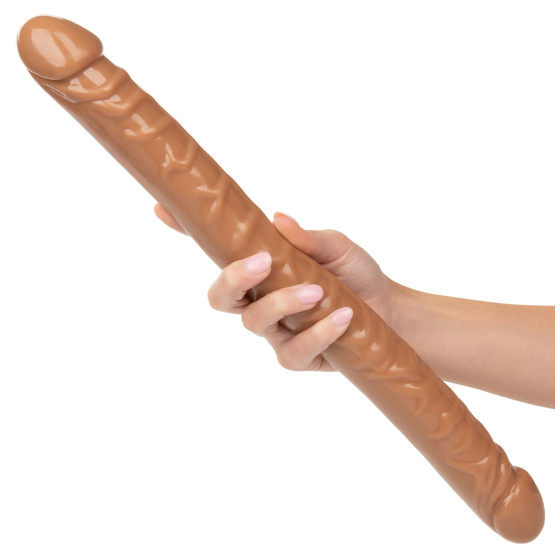 Double Gode Size Queen 43 x 4.2cm Marron