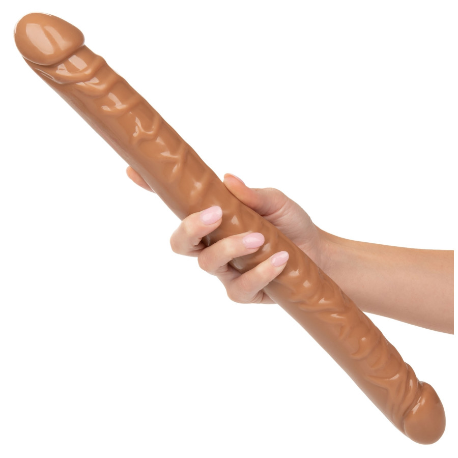 Double Gode Size Queen 43 x 4.2cm Marron