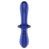 Gode en verre Double Crystal 18.5 x 3.5cm Bleu