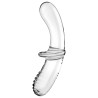Gode en verre Double Crystal 18.5 x 3.5cm Transparent