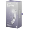 Gode en verre Double Crystal 18.5 x 3.5cm Transparent
