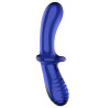 Gode en verre Double Crystal 18.5 x 3.5cm Bleu