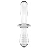Gode en verre Double Crystal 18.5 x 3.5cm Transparent