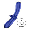 Gode en verre Double Crystal 18.5 x 3.5cm Bleu