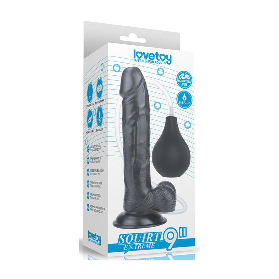 Gode éjaculateur Squirt 20 x 4.5cm Noir