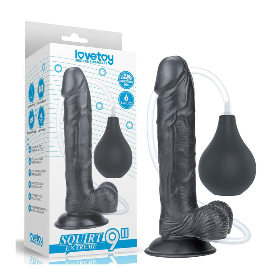 Gode éjaculateur Squirt 20 x 4.5cm Noir