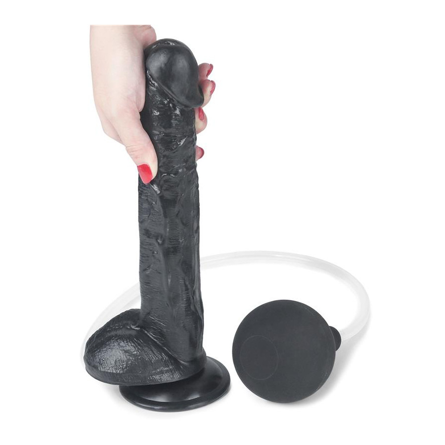 Gode réaliste éjaculateur Squirt 22 x 4.5cm Noir