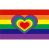 Drapeau Rainbow Heart 90 x 150cm