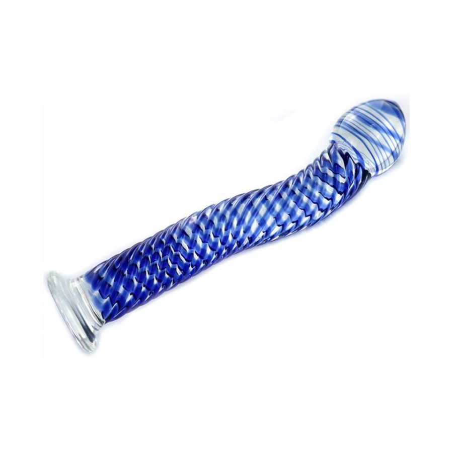 Gode en verre Blue Wave 17.5 x 2.6 cm Gode en verre Blue Wave 17.5 x 2.6 cm