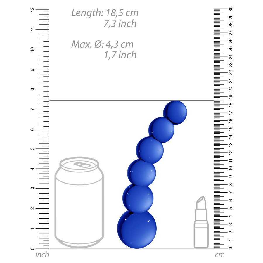 Gode en verre Planets Bleu 18 x 4.3 cm