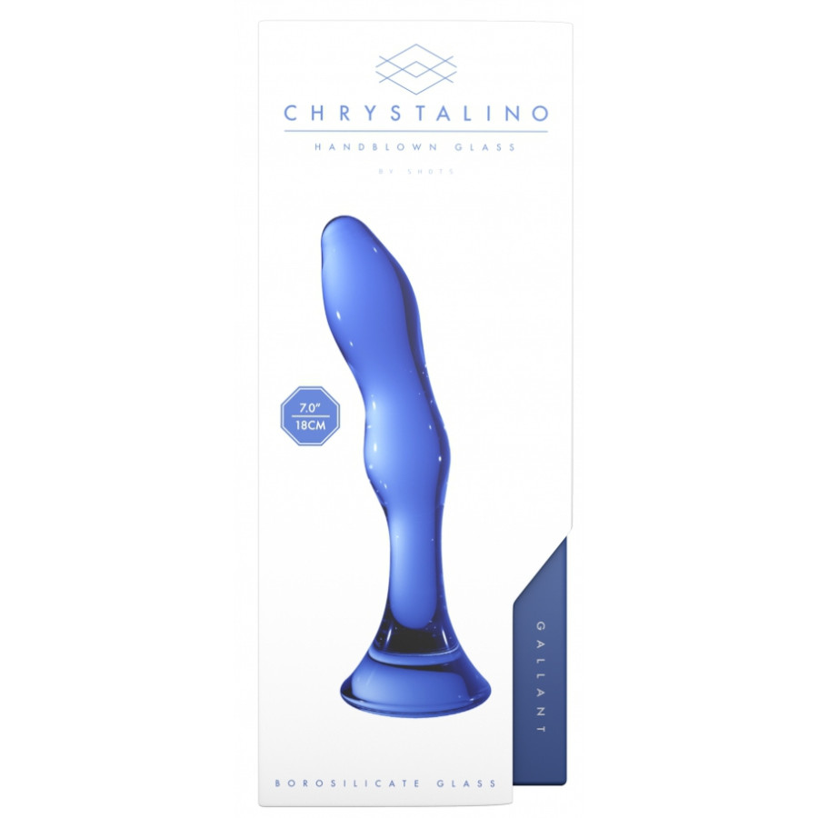 Gode en verre Gallant Bleu 16 x 3.4cm
