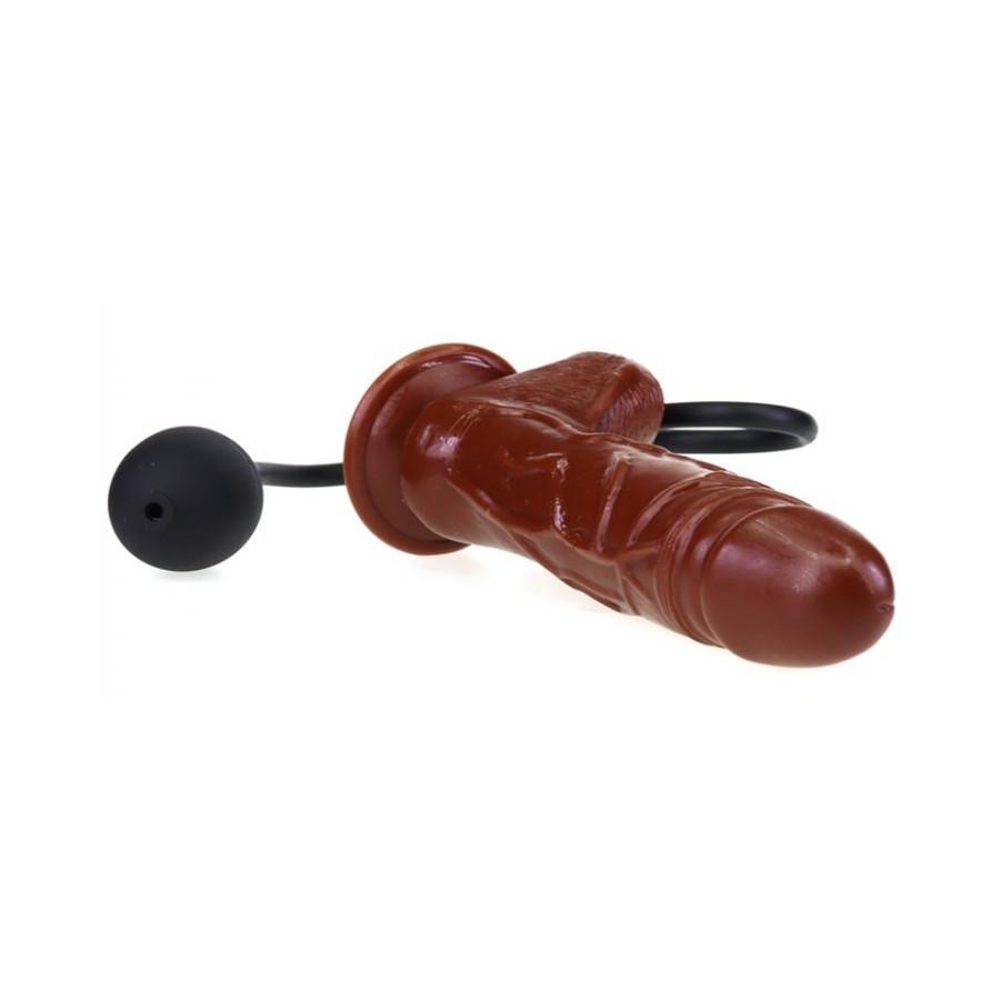 Gode gonflable Inflat 14 x 4.5cm Marron