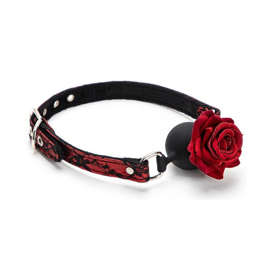 Baillon Boule avec Rose Bud Gag Rouge