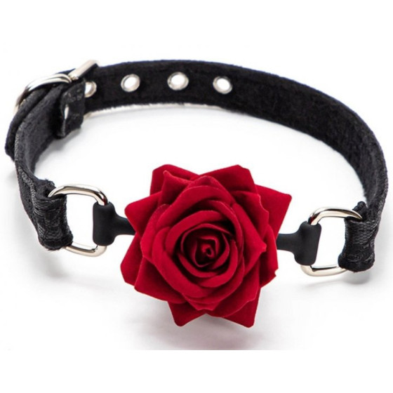 Baillon Boule avec Rose Bud Gag Noir