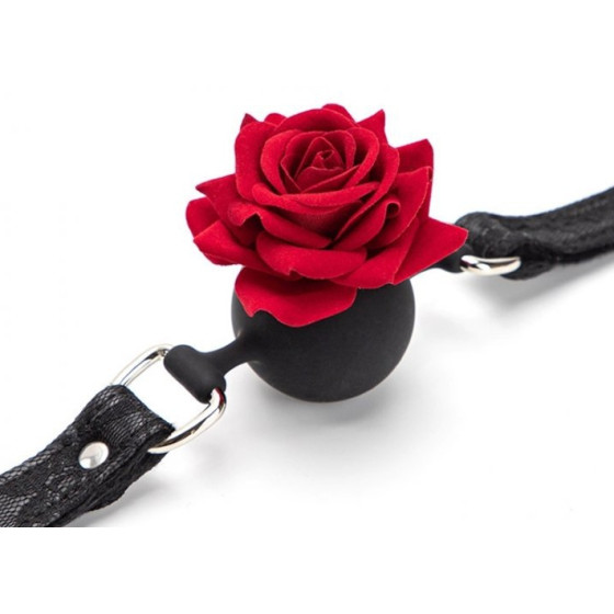 Baillon Boule avec Rose Bud Gag Rose