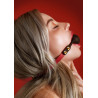 Bâillon Boule Silicone Taboom 4cm Noir-Rouge