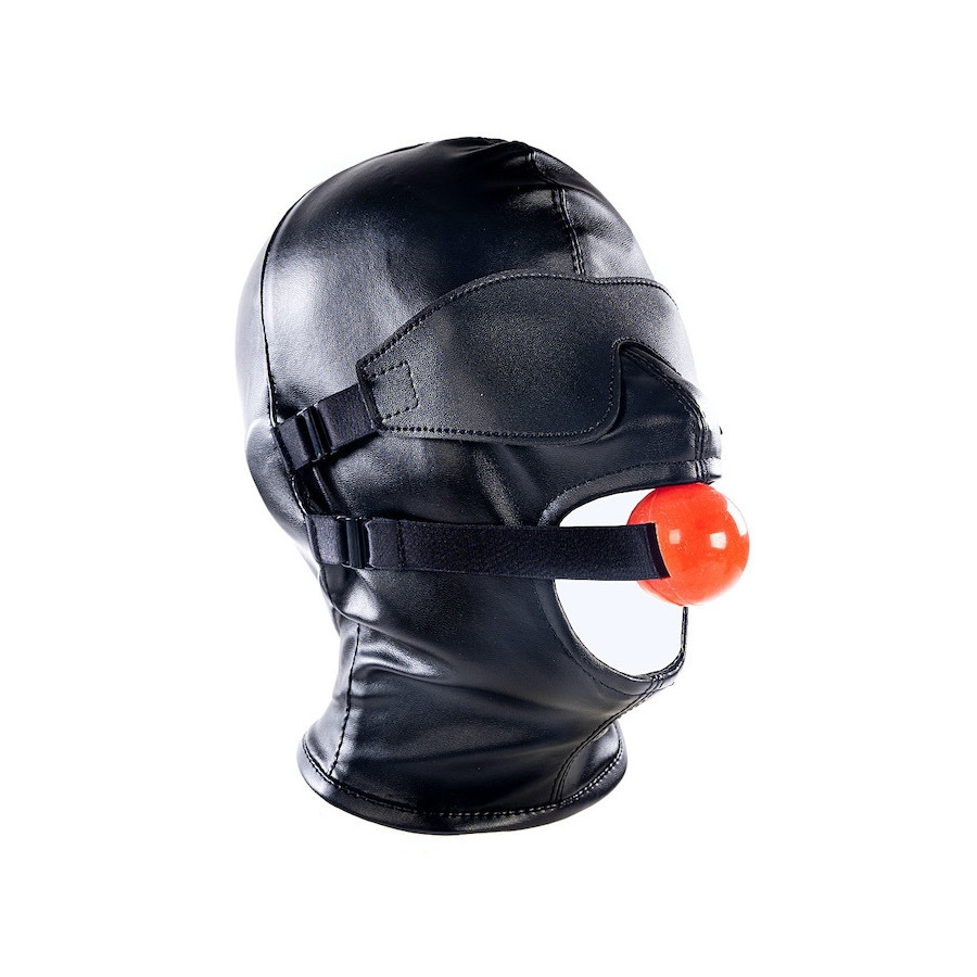 Cagoule SM avec Bâillon et masque Subfull Noire