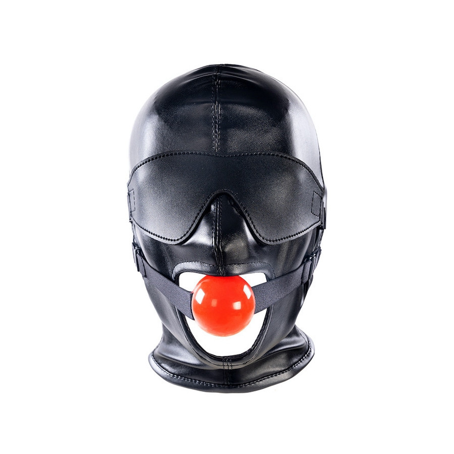 Cagoule SM avec Bâillon et masque Subfull Noire