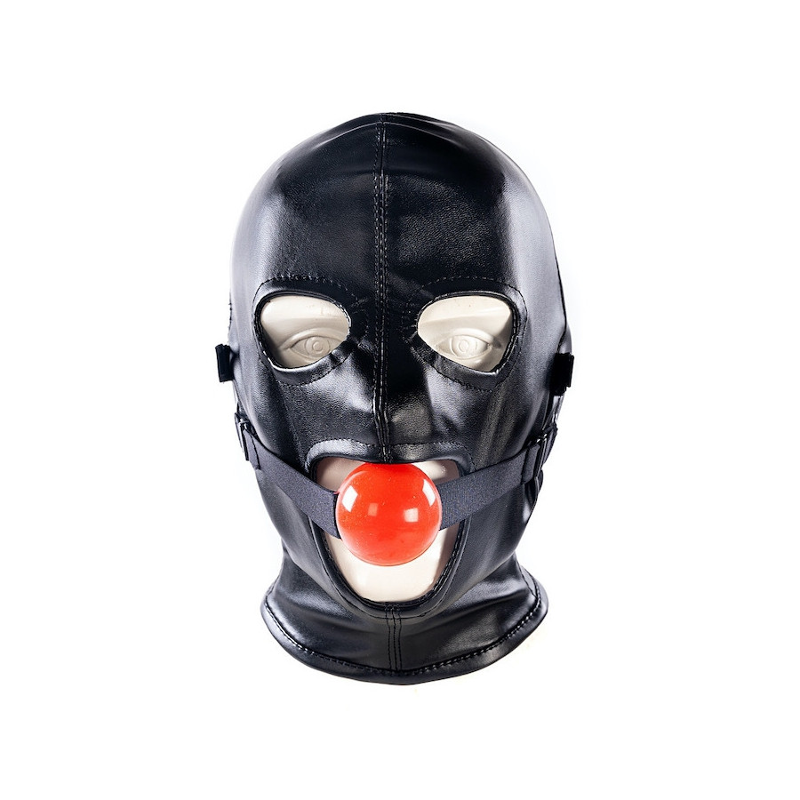 Cagoule SM avec Bâillon et masque Subfull Noire