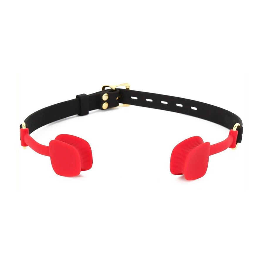Bâillon en silicone Zen Open Noir-Rouge