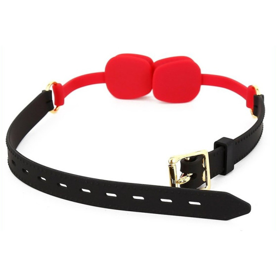 Bâillon en silicone Zen Open Noir-Rouge