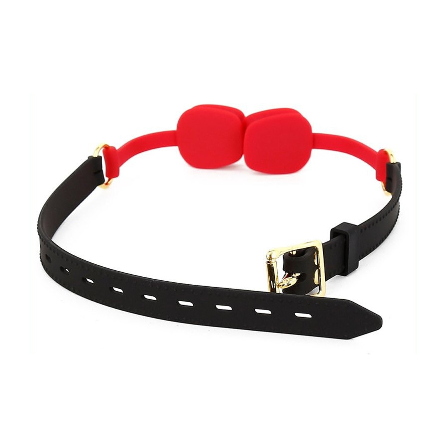 Bâillon en silicone Zen Open Noir-Rouge