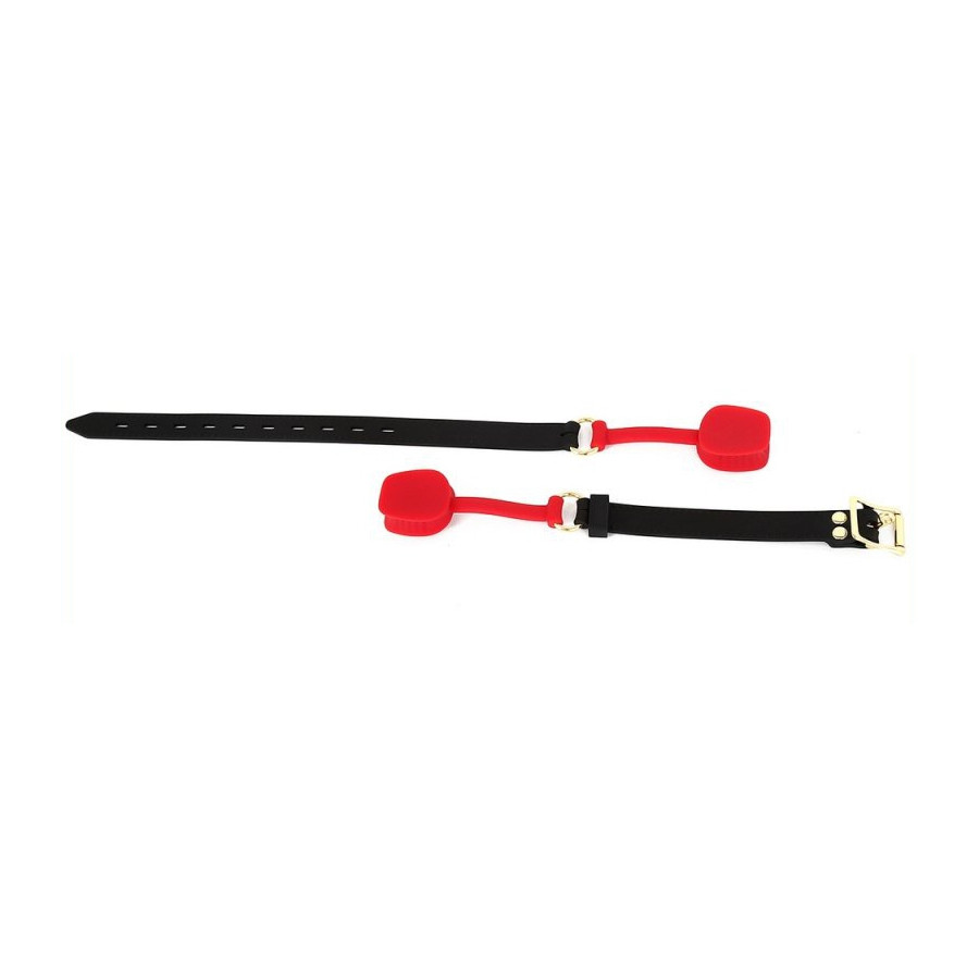 Bâillon en silicone Zen Open Noir-Rouge