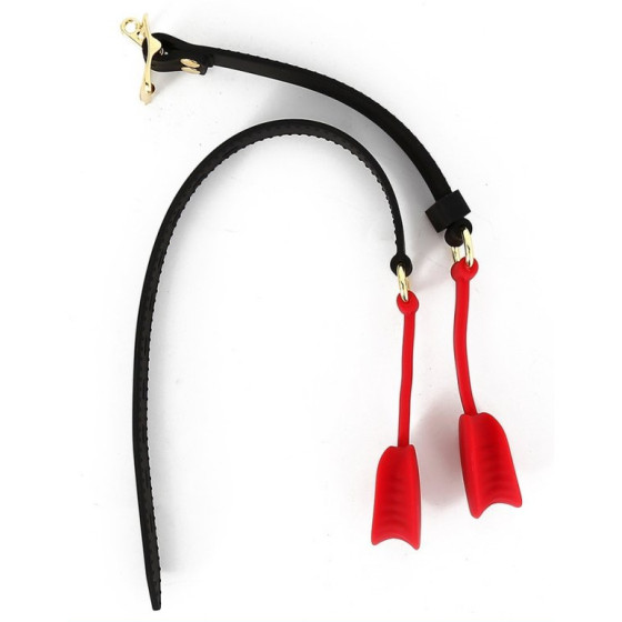 Bâillon en silicone Zen Open Noir-Rouge
