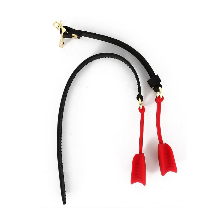 Bâillon en silicone Zen Open Noir-Rouge