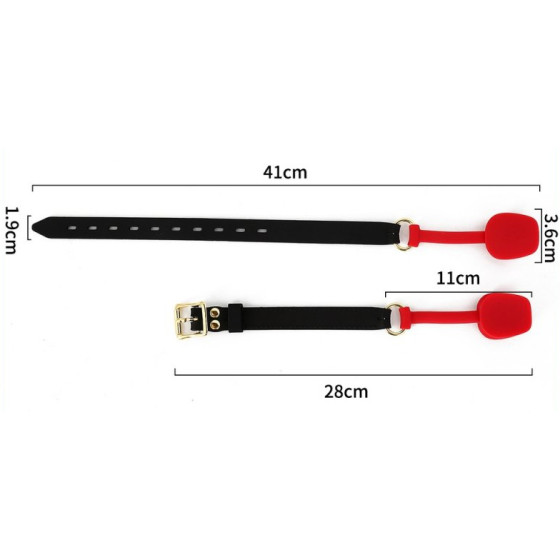 Bâillon en silicone Zen Open Noir-Rouge