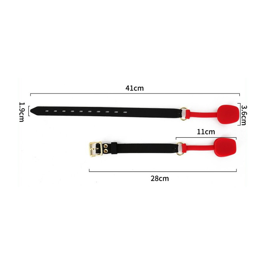 Bâillon en silicone Zen Open Noir-Rouge