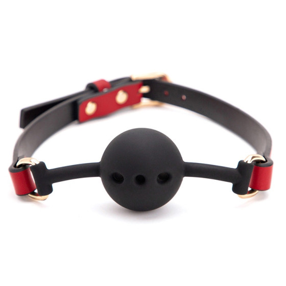 Bâillon Boule Liny Thin Noir-Rouge