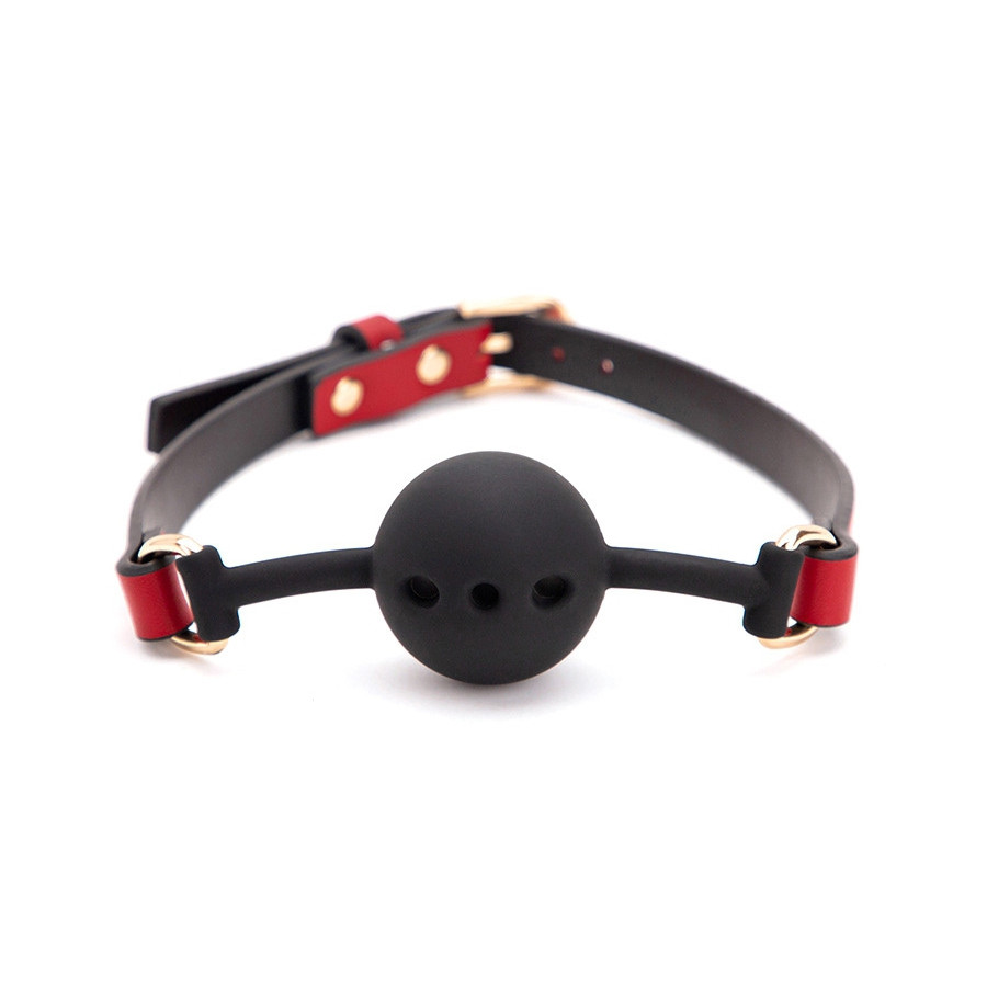 Bâillon Boule Liny Thin Noir-Rouge