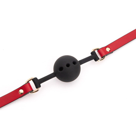 Bâillon Boule Liny Thin Noir-Rouge