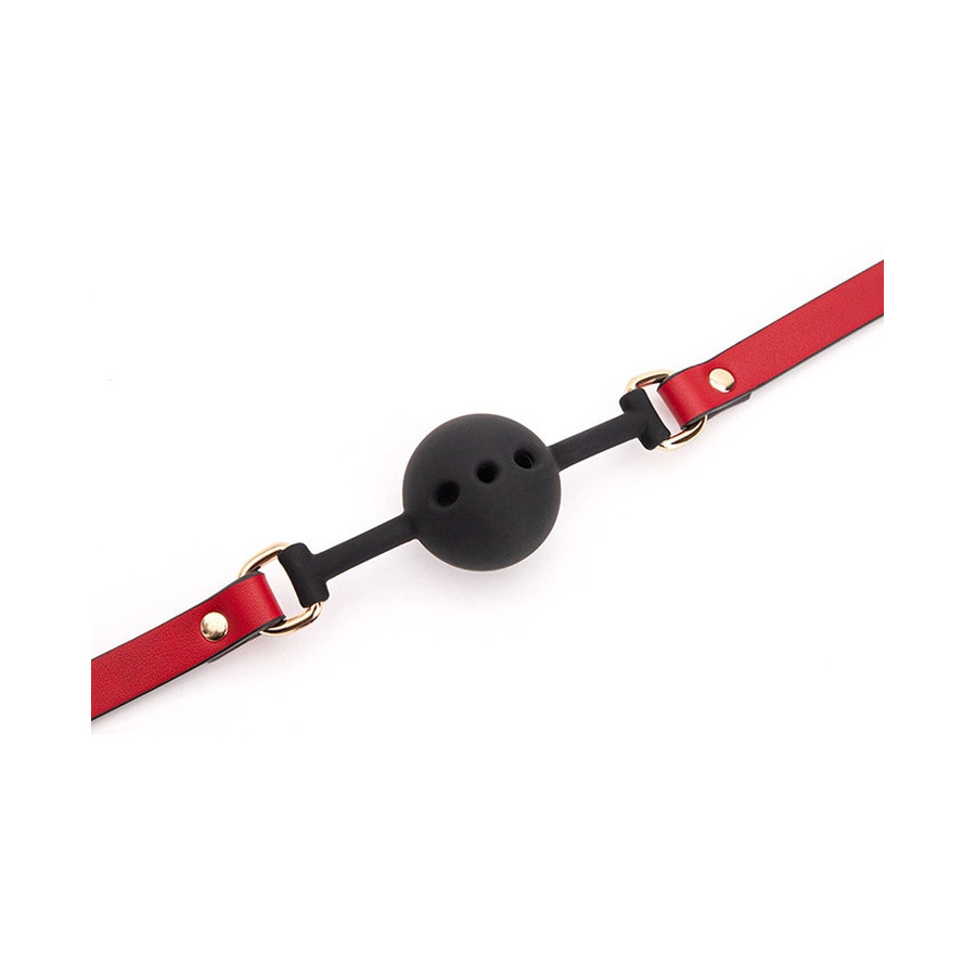 Bâillon Boule Liny Thin Noir-Rouge