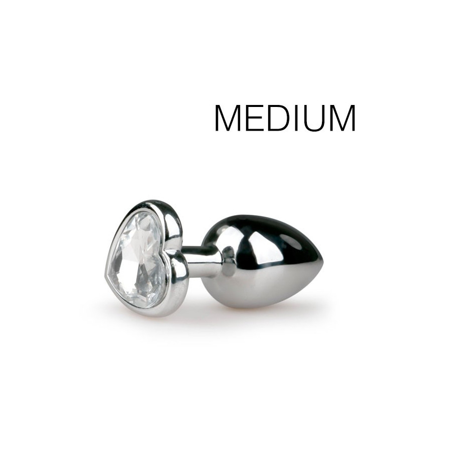 Plug bijou Argent en coeur - MEDIUM 7.1 x 3.2 cm Plug bijou Argent en coeur - MEDIUM 7.1 x 3.2 cm