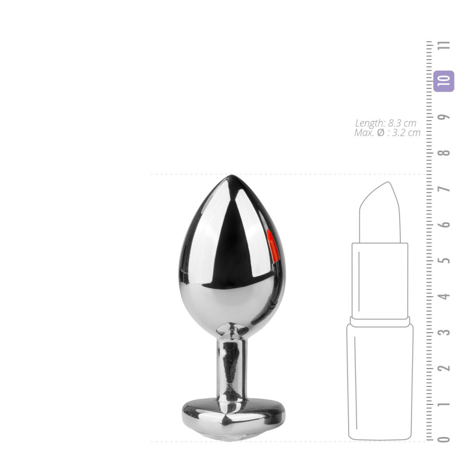 Plug bijou Argent en coeur - MEDIUM 7.1 x 3.2 cm